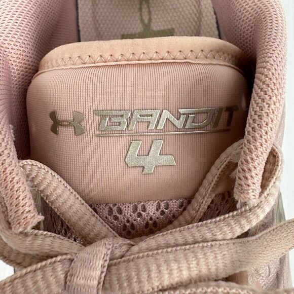 Under Armour Size 9 Bandit 4 Pink Grey Running Sneakers Shoes 3020357 - Picture 7 of 13